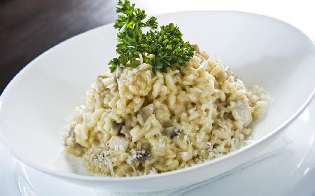 Porowe risotto z dorszem z menu beszamel